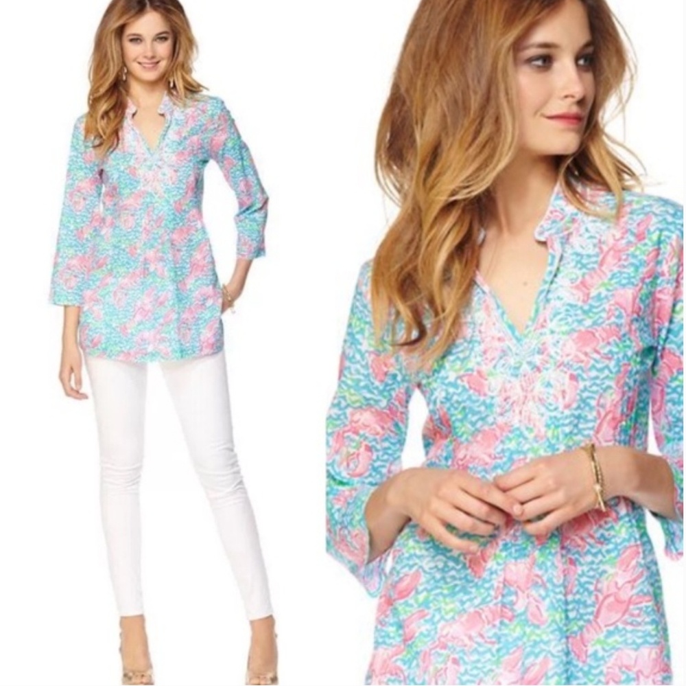 Rare-- Lilly Pulitzer Lobstah Roll Sarasota Tunic